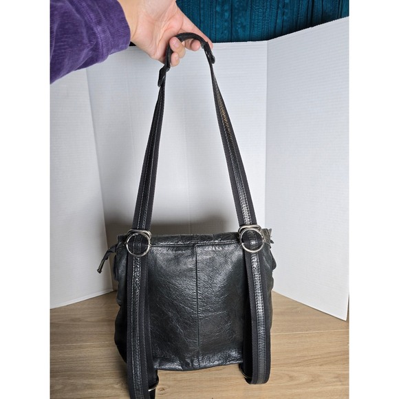 The Sak Black Leather Convertible Backpack Purse – Soft Pebbled Leather - Picture 3 of 16